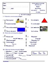 Đề kiểm tra số 2 học kì I môn Tiếng Anh Lớp 1 năm 2015